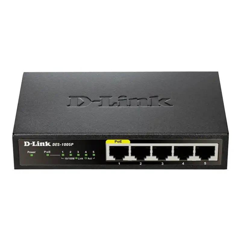 D-Link DES 1005P - Commutateur - non géré - 5 x 10 - 100 - de bureau - PoE (DES-1005P)_1